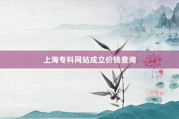 上海专科网站成立价钱查询